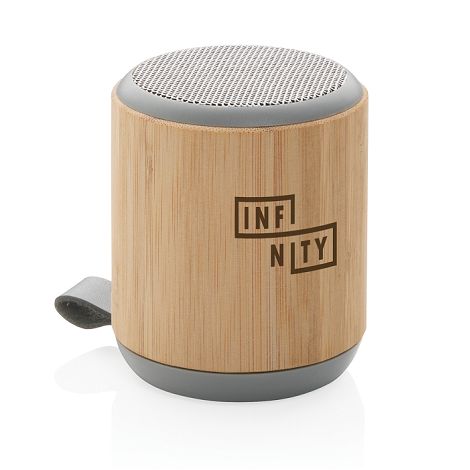  Enceinte sans fil 3W en bambou et tissu