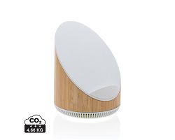 Enceinte 5W en bamboo avec chargeur sans fil 15W Ovate