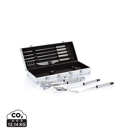  Set de 12 pcs pour barbecue en coffret aluminium