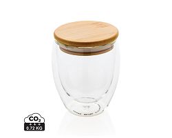 Verre double paroi 250ml avec couvercle en bambou