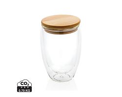 Verre double paroi 350ml avec couvercle en bambou