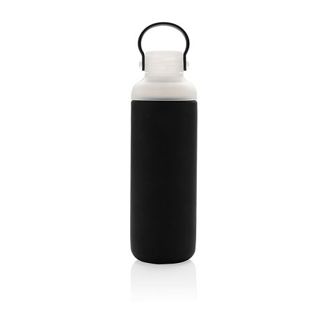 Bouteille d'eau en verre avec revêtement en silicone