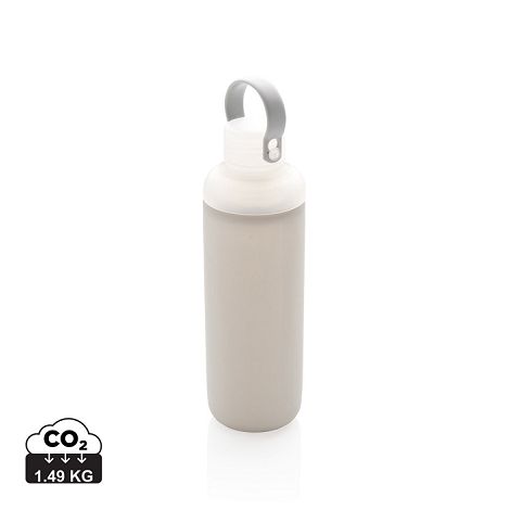 Bouteille d'eau en verre avec revêtement en silicone