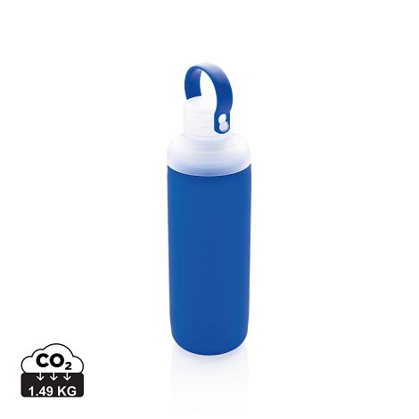 Bouteille d'eau en verre avec revêtement en silicone