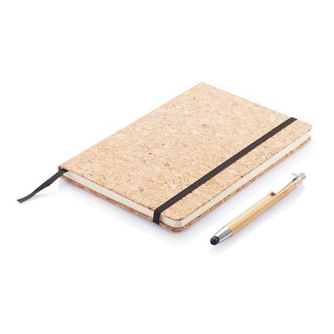  Carnet de notes en liège avec stylo en bambou A5