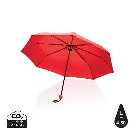  Mini parapluie 20.5" rPET 190T poignée bambou Impact AWARE™