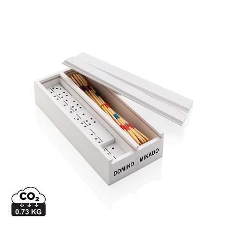 Jeu de mikado/domino en boîte en bois