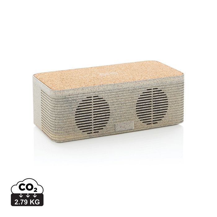  Enceinte 5W avec chargeur à induction en fibre de paille