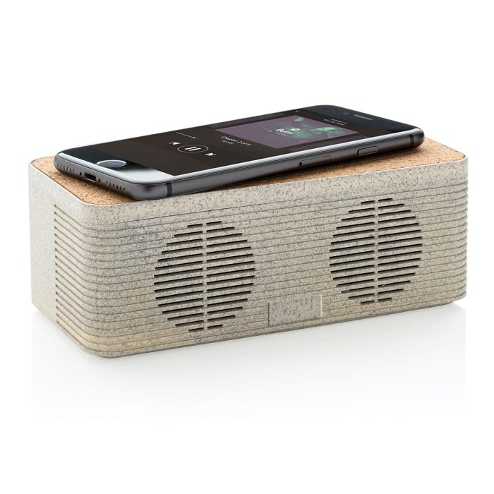  Enceinte 5W avec chargeur à induction en fibre de paille