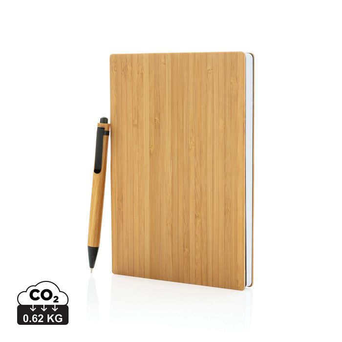  Set carnets de notes A5 et stylo en bambou