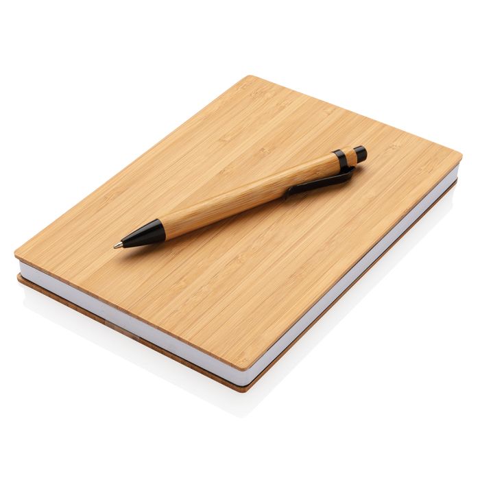  Set carnets de notes A5 et stylo en bambou