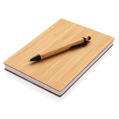  Set carnets de notes A5 et stylo en bambou