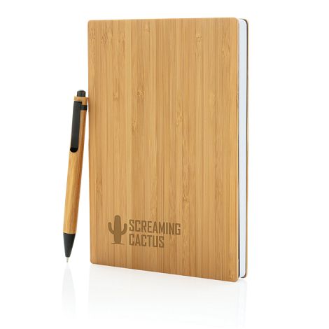  Set carnets de notes A5 et stylo en bambou