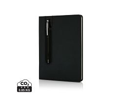 Carnet A5 à couverture rigide en PU avec Stylo tactile