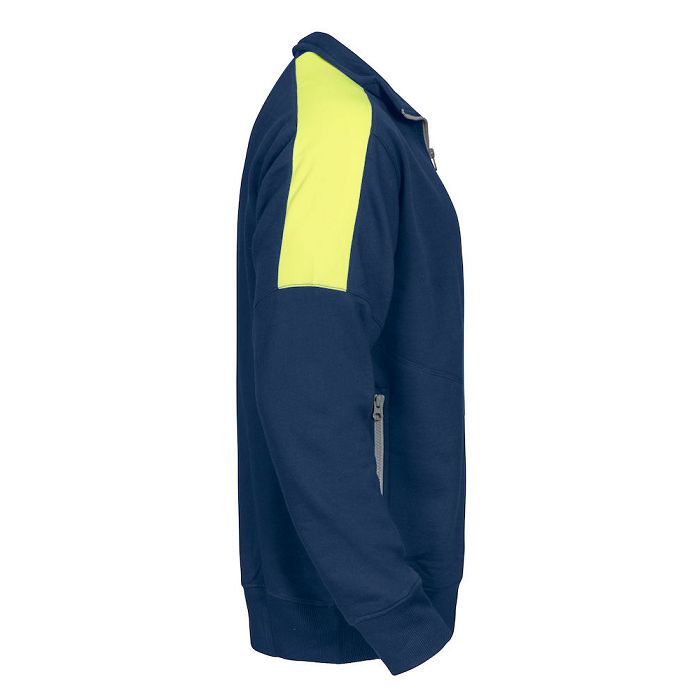  2123 SWEATSHIRT FULL ZIP BANDES FLUO