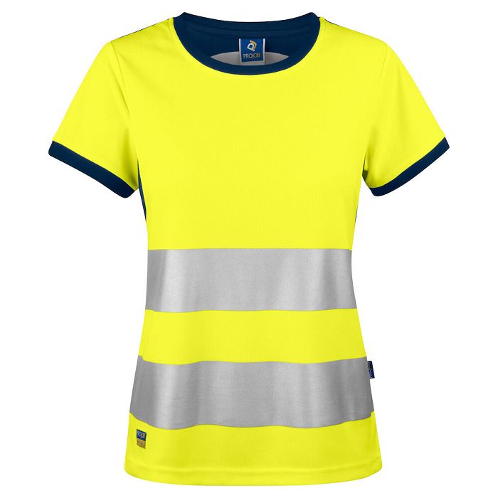  6012 T-SHIRT FEMME POLYESTER CONTRASTE EN ISO 20471 CLASSE  2