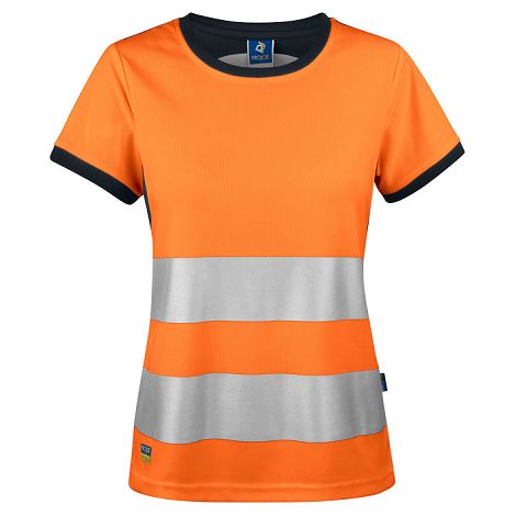  6012 T-SHIRT FEMME POLYESTER CONTRASTE EN ISO 20471 CLASSE  2