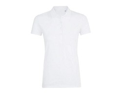 POLO COTON ÉLASTHANNE FEMME BLANC