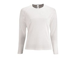 TEE-SHIRT SPORT FEMME MANCHES LONGUES BLANC