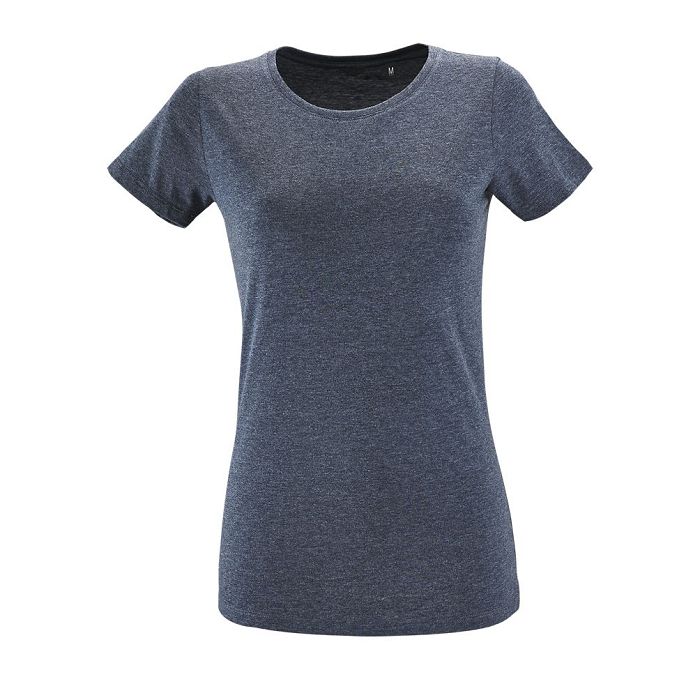  TEE-SHIRT FEMME COL ROND AJUSTÉ COULEUR