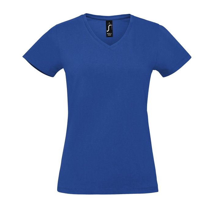  TEE-SHIRT FEMME COL “V” COULEUR