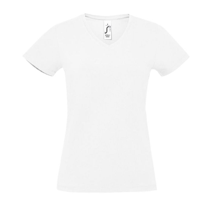  TEE-SHIRT FEMME COL “V” COULEUR