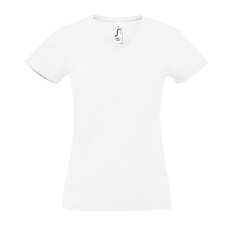  TEE-SHIRT FEMME COL “V” COULEUR