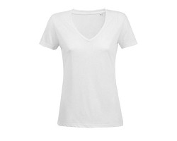TEE-SHIRT FEMME FLUIDE COL "V"