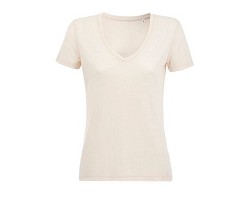 TEE-SHIRT FEMME FLUIDE COL "V" COULEUR