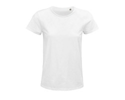 TEE-SHIRT FEMME JERSEY COL ROND AJUSTÉ BLANC