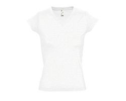 TEE-SHIRT FEMME COL “V” BLANC
