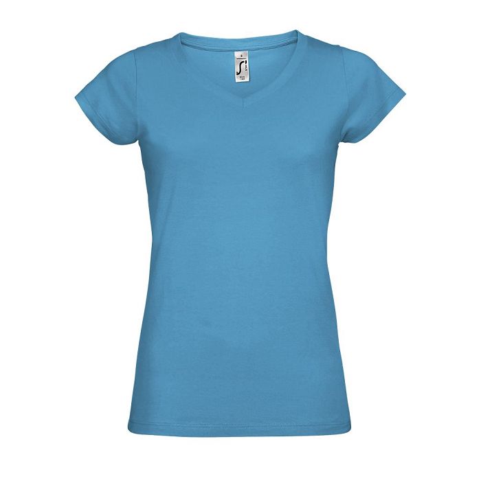  TEE-SHIRT FEMME COL “V” COULEUR