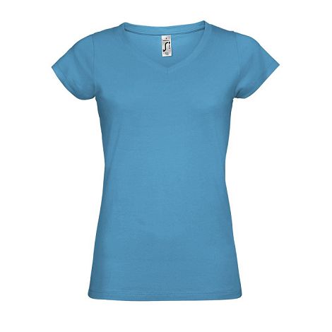  TEE-SHIRT FEMME COL “V” COULEUR