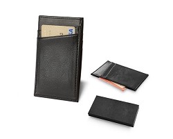 Porte-cartes en cuir avec blocage RFID