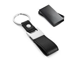 Porte-clés en métal et simili cuir