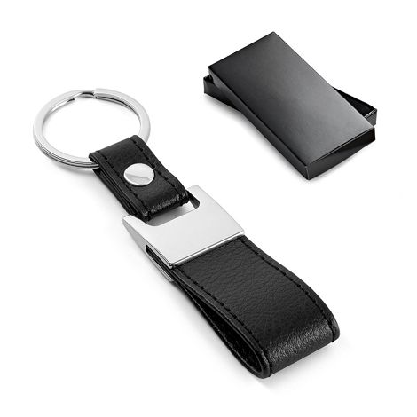 Porte-clés en métal et simili cuir