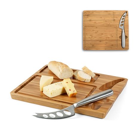 Plateau de fromages en bambou avec couteau