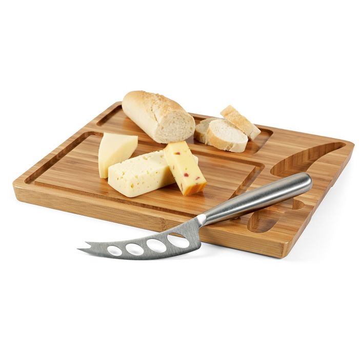  Plateau de fromages en bambou avec couteau