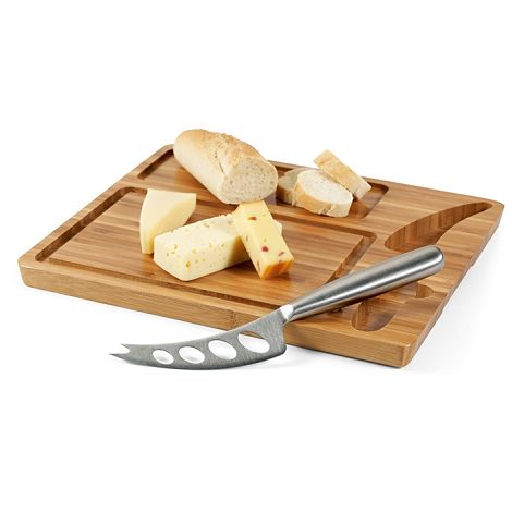 Plateau de fromages en bambou avec couteau