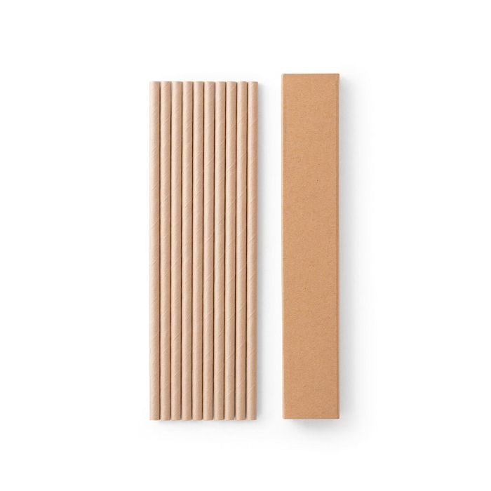  Lot de 10 pailles en papier kraft