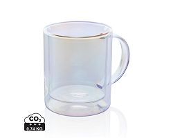 Mug double paroi en verre électroplaqué