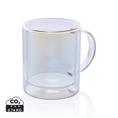  Mug double paroi en verre électroplaqué