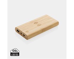 Powerbank 8000 mAh avec induction 5W en bambou certifié FSC®