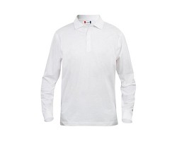 Basic Polo L/S Junior blanc