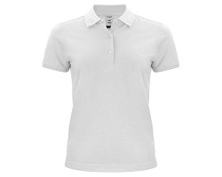 Polo femme en coton bio blanc