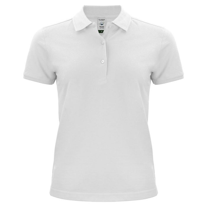  Polo femme en coton bio blanc
