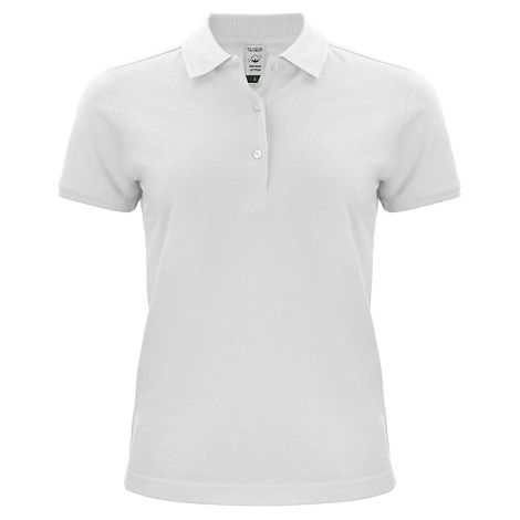 Polo femme en coton bio blanc