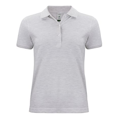Polo femme en coton bio blanc