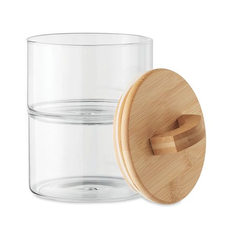 2 boites empilables en verre