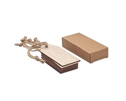 Lot de 6 étiquettes en bois
